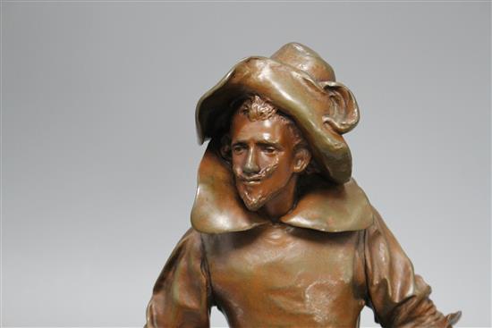 Vital Cormes. A bronze figure of Fracasse, signed in the bronze, height 34cm